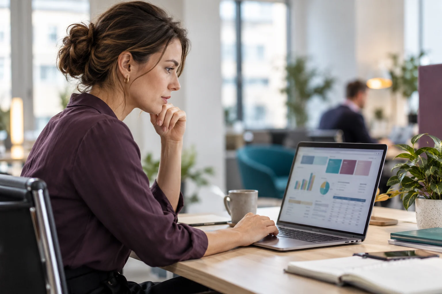 Consultant working on a business software implementation